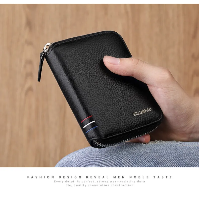 Δερμάτινη Αντρική Καρτοθήκη William Polo 236 black