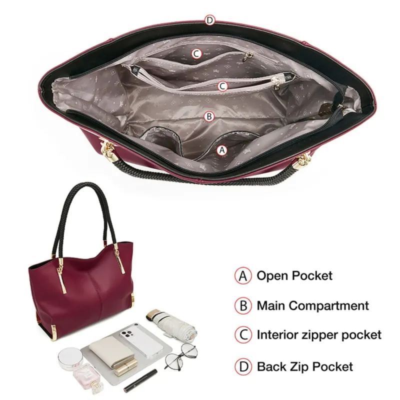 Δερμάτινη Γυναικεία Τσάντα Shopper 'Ωμου Foxer 938032F red