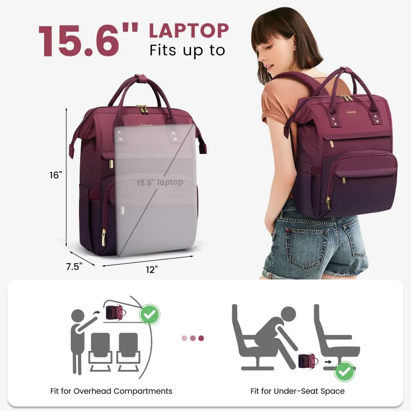 Γυναικείο Σακίδιο Φορητού Υπολογιστή Lovevook 15,6'' MB2197 wine/purple