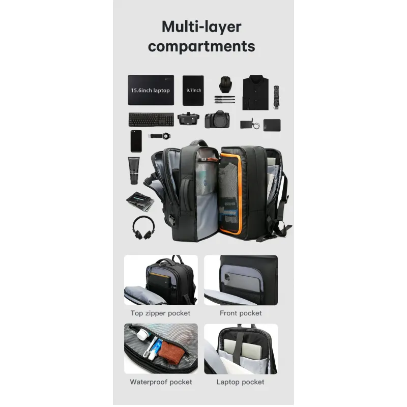 Σακίδιο Ταξιδιού Cabin Size 40L Laptop 17,3” Bange 3055 μαύρο
