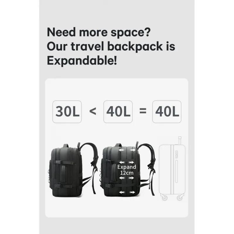 Σακίδιο Ταξιδιού Cabin Size 40L Laptop 17,3” Bange 3055 μαύρο