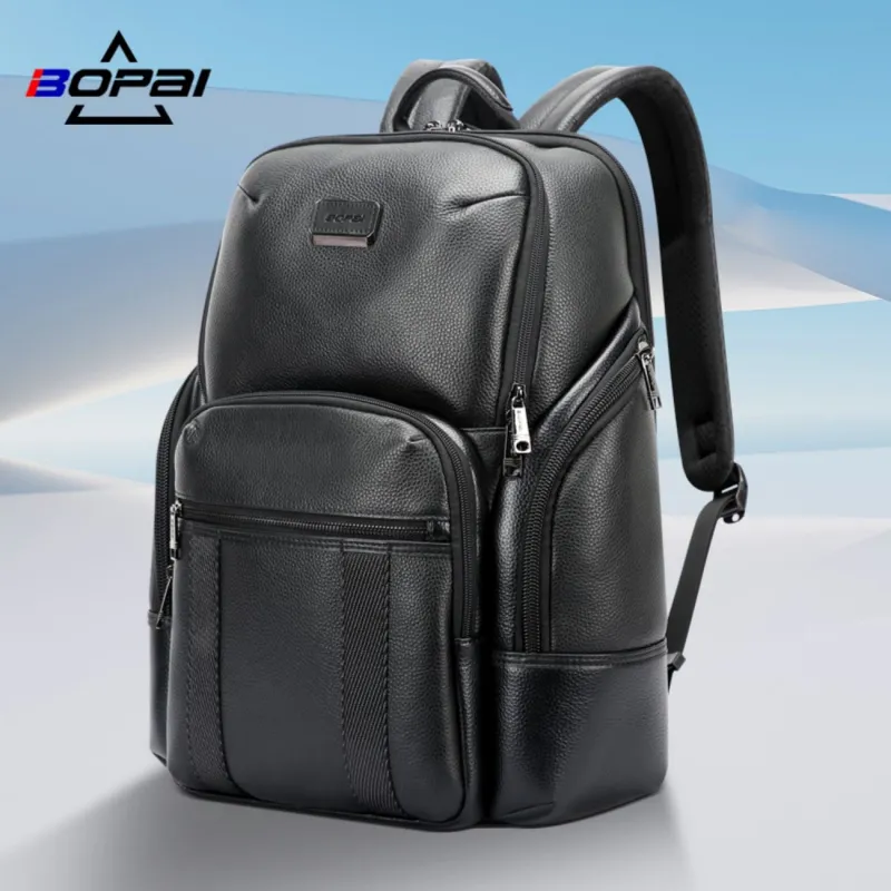 Δερμάτινο Σακίδιο πλάτης Αντικλεπτικό 31L Laptop 15,6” Bopai 61-127391 μαύρο