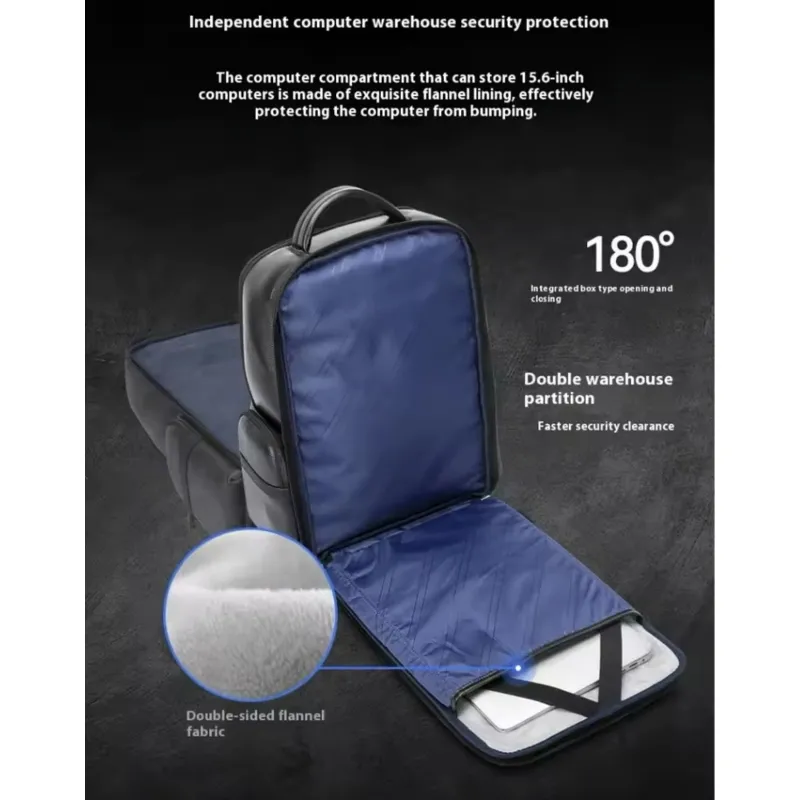 Δερμάτινο Σακίδιο πλάτης 25L Laptop 15,6” Bopai 61-129171 μαύρο