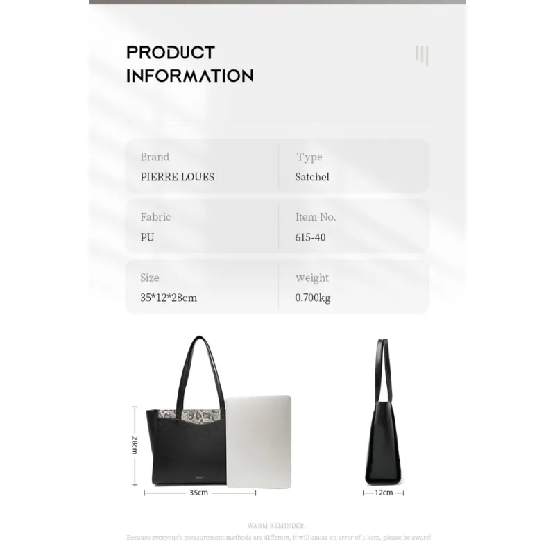 Γυναικεία Τσάντα Shopper Χειρός Pierre Loues PL615-40 μαύρο