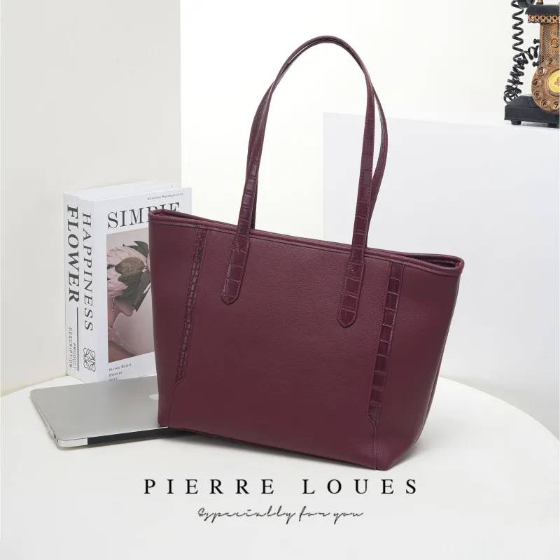 Γυναικεία Τσάντα Ώμου Shopper Pierre Loues PL914-105 μπορντό