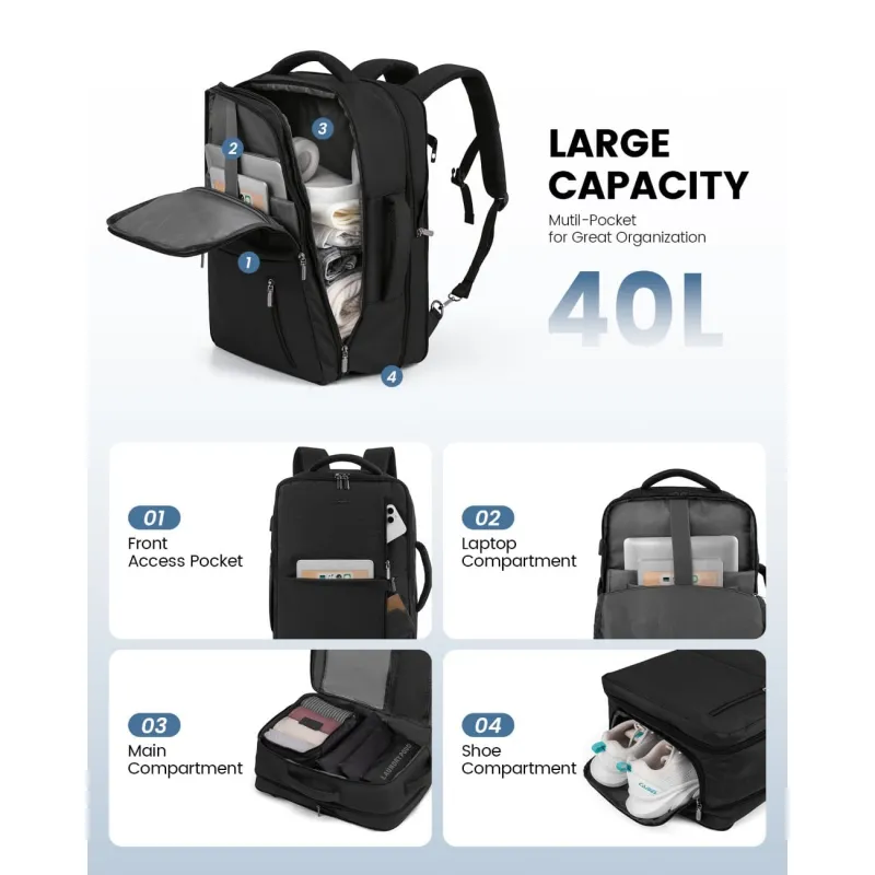 Σακίδιο Πλάτης Καμπίνας 40L με USB 17,3" MB1975 black