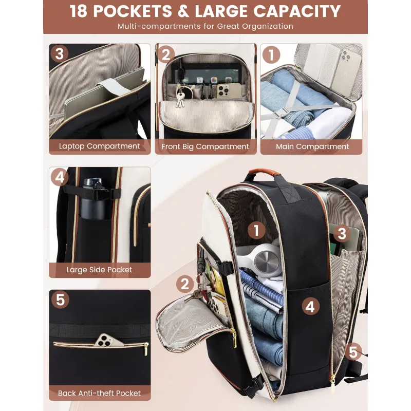 Σακίδιο πλάτης καμπίνας 40L 17,3" MB2141 black/white