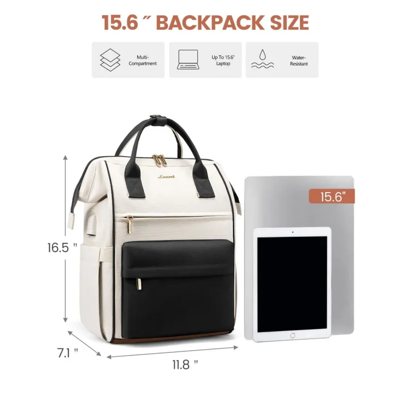 Γυναικείο Σακίδιο με USB Lovevook 15,6'' MB2146 beige/black