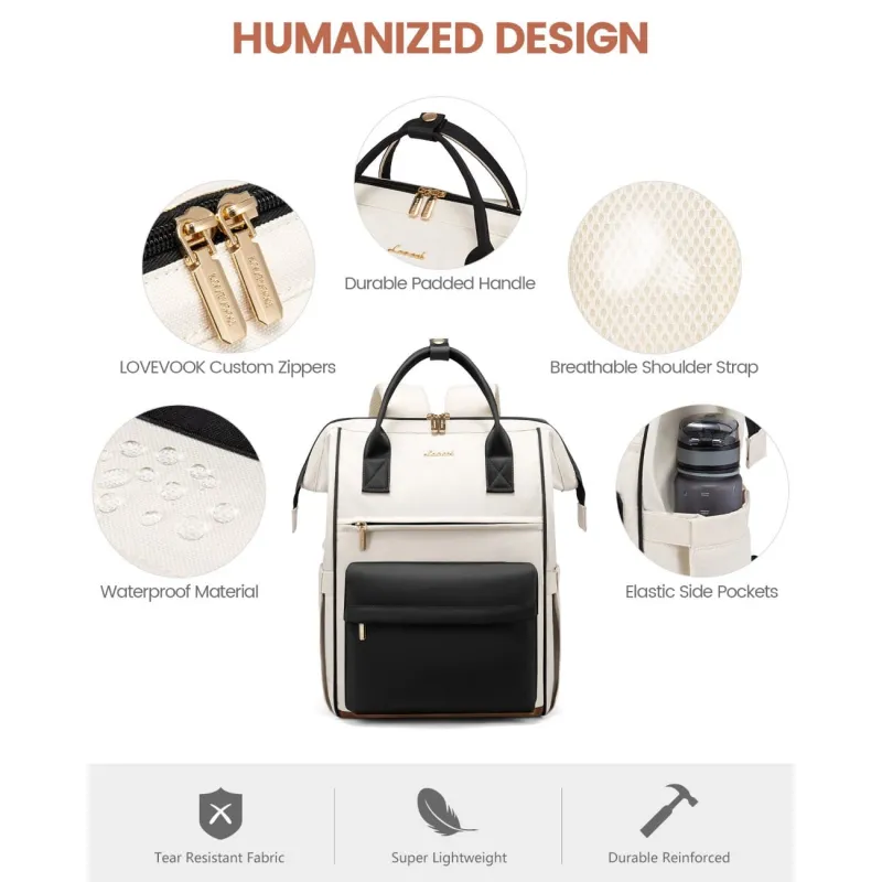 Γυναικείο Σακίδιο με USB Lovevook 15,6'' MB2146 beige/black
