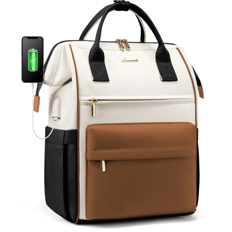 Γυναικείο Σακίδιο USB Lovevook 15,6'' MB2146 beige/brown/black