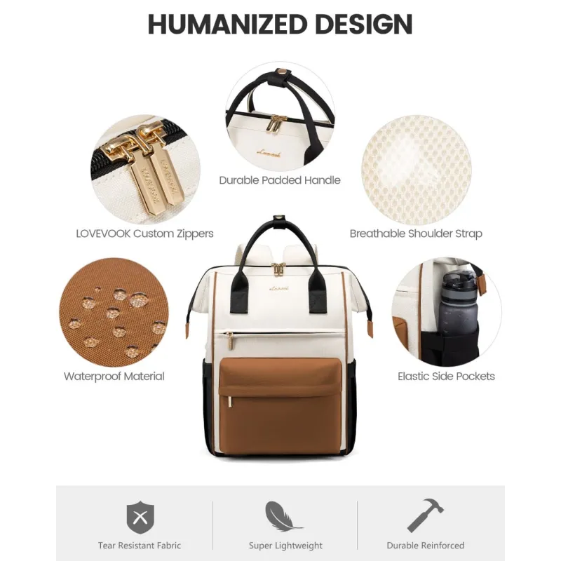 Γυναικείο Σακίδιο USB Lovevook 15,6'' MB2146 beige/brown/black