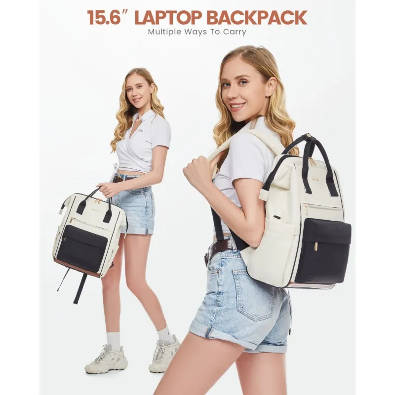 Γυναικείο Σακίδιο με USB Lovevook 15,6'' MB2146 beige/black
