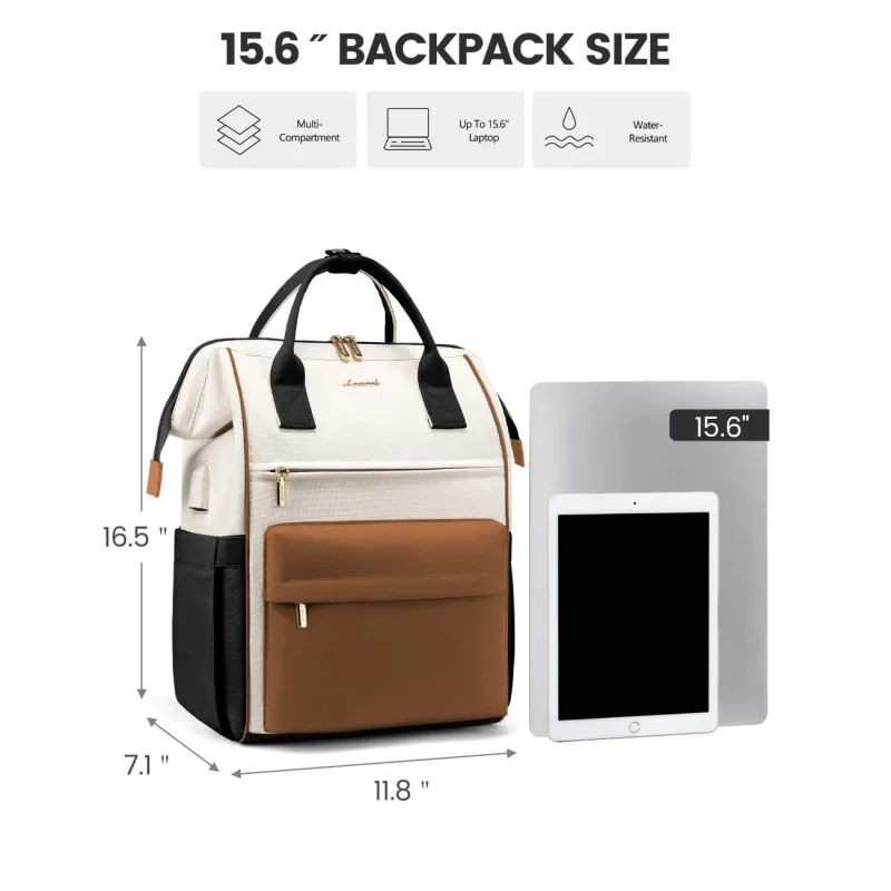 Γυναικείο Σακίδιο USB Lovevook 15,6'' MB2146 beige/brown/black