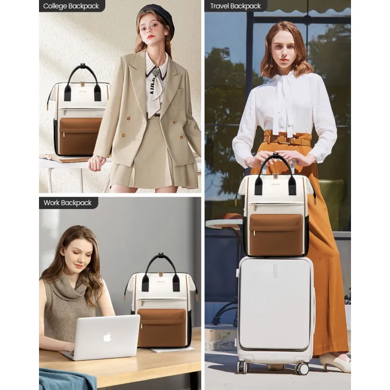 Γυναικείο Σακίδιο USB Lovevook 15,6'' MB2146 beige/brown/black