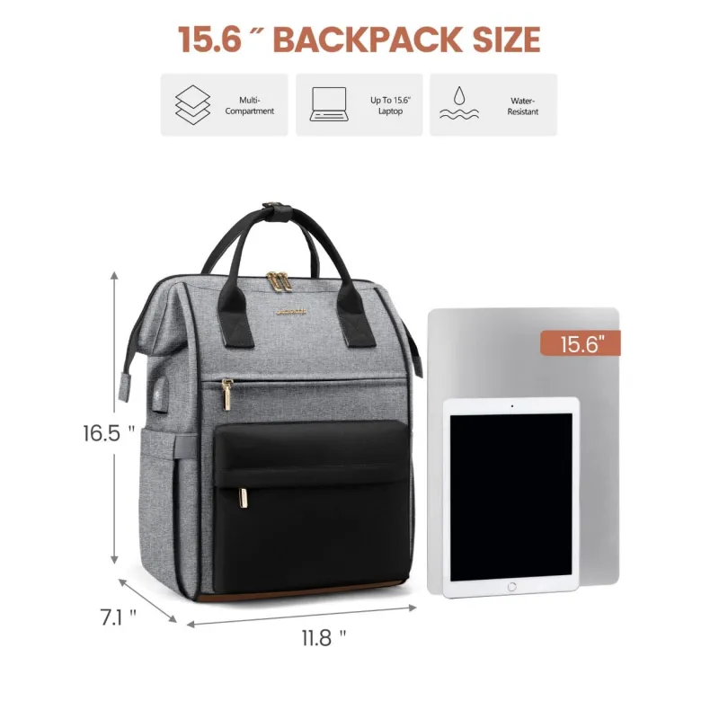 Γυναικείο Σακίδιο με USB Lovevook 15,6'' MB2146 gray/black