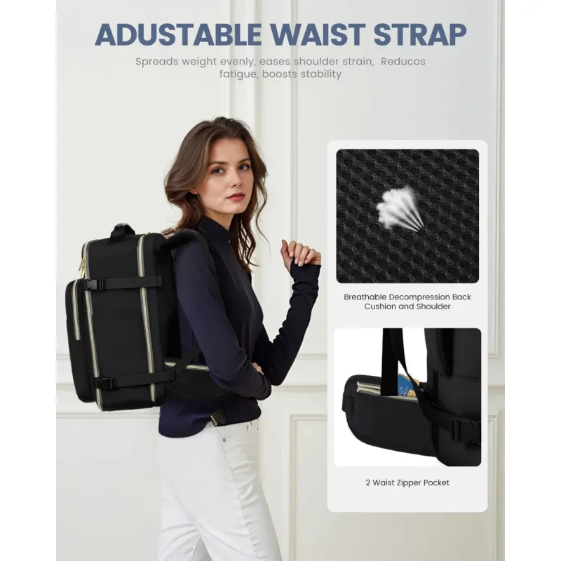 Σακίδιο ταξιδιού για γυναίκες 40L Carry on 17,3" WB2029 black