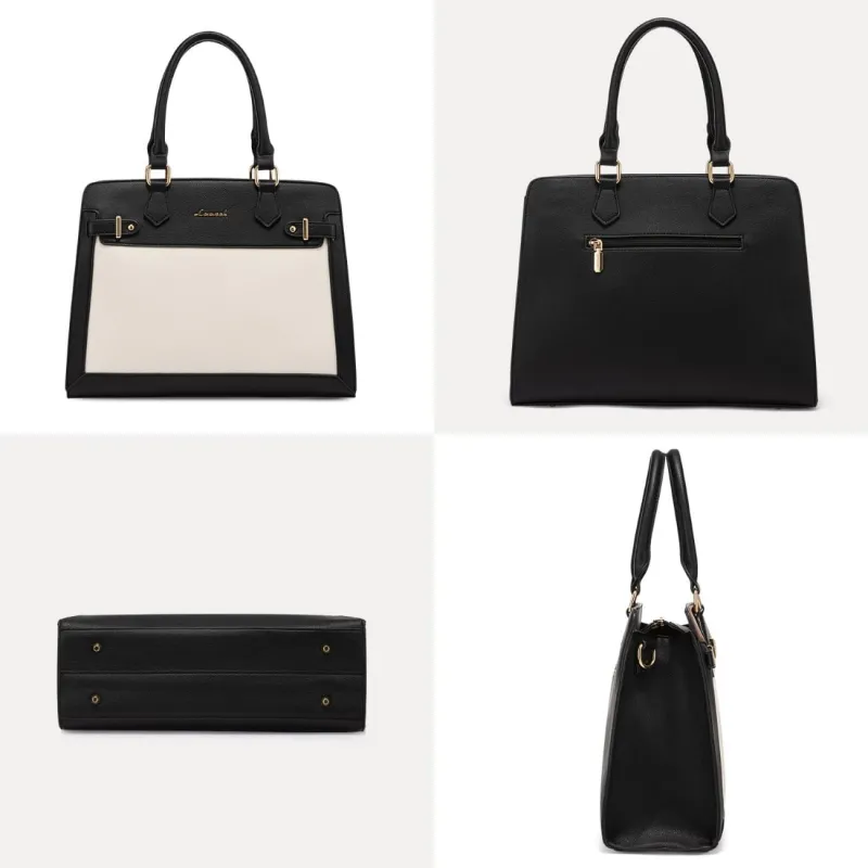 Γυναικείο σετ τσάντας χιαστί/χειρός Lovevook 16'' WB2166 black/beige