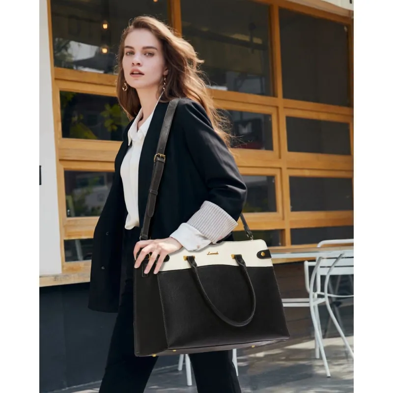 Γυναικείο σετ τσάντας χιαστί/χειρός Lovevook 16'' WB3230 black/beige