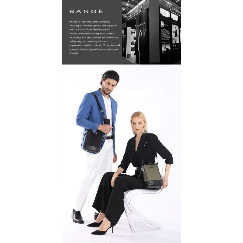Τσαντάκι ώμου χιαστί Premium Collection Bange QD751 μαύρο