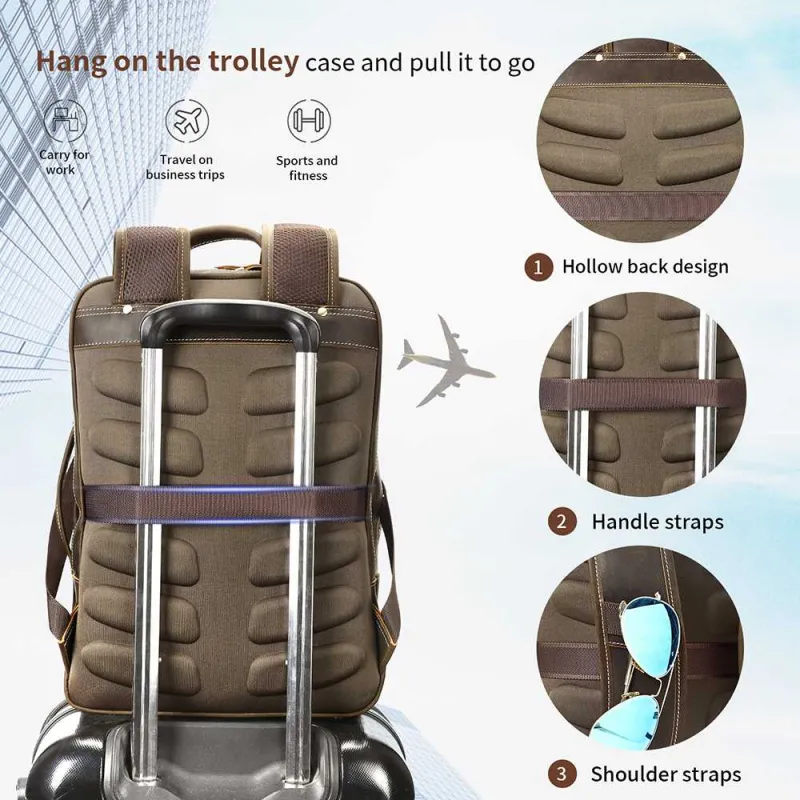 Δερμάτινο σακίδιο πλάτης Cardinal 21 L 2329 coffee