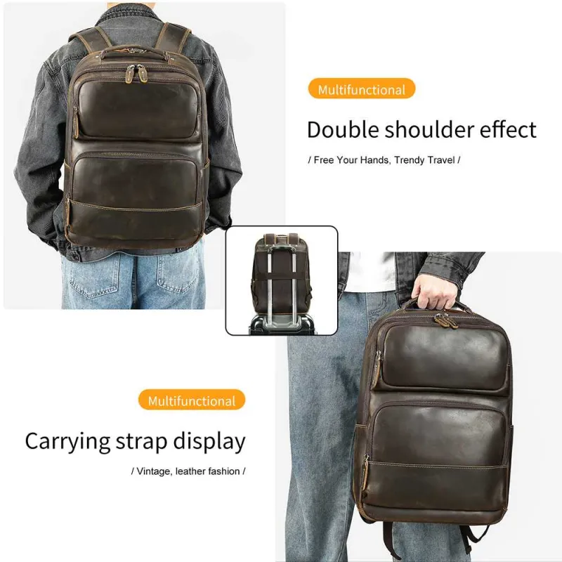 Δερμάτινο σακίδιο πλάτης Cardinal 21 L 2329 coffee