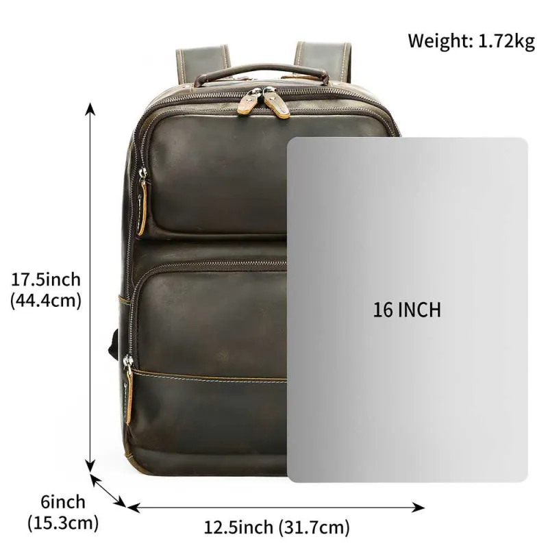 Δερμάτινο σακίδιο πλάτης Cardinal 21 L 2329 coffee