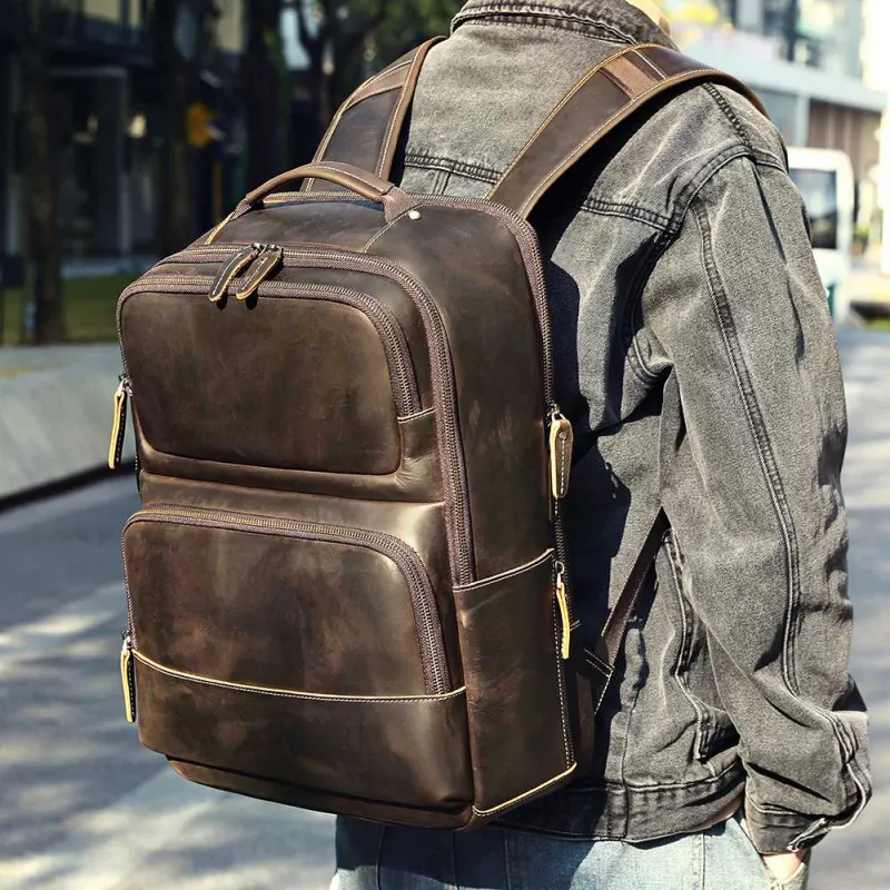 Δερμάτινο σακίδιο πλάτης Cardinal 21 L 2329 coffee