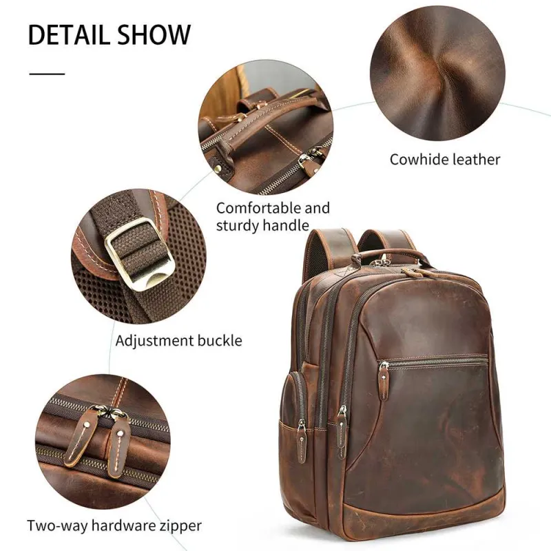 Δερμάτινο σακίδιο πλάτης Cardinal 35 L 2330 coffee