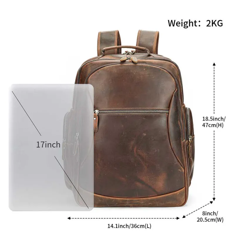 Δερμάτινο σακίδιο πλάτης Cardinal 35 L 2330 coffee