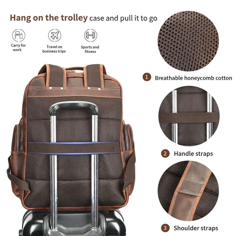Δερμάτινο σακίδιο πλάτης Cardinal 35 L 2330 coffee