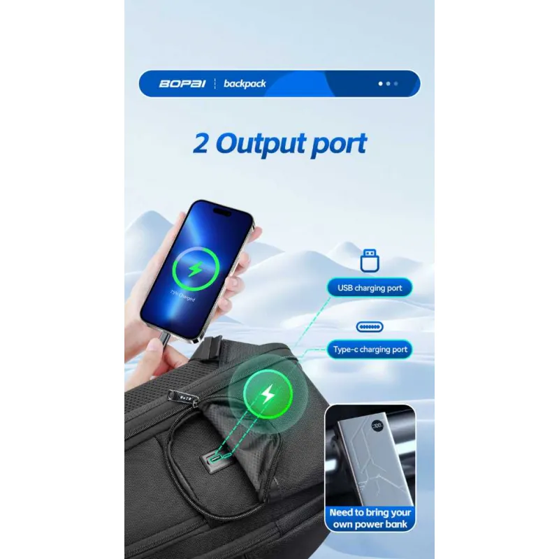 Σακίδιο με Σύστημα Ψύξης 29L 15,6” Bopai 61-128561 μαύρο