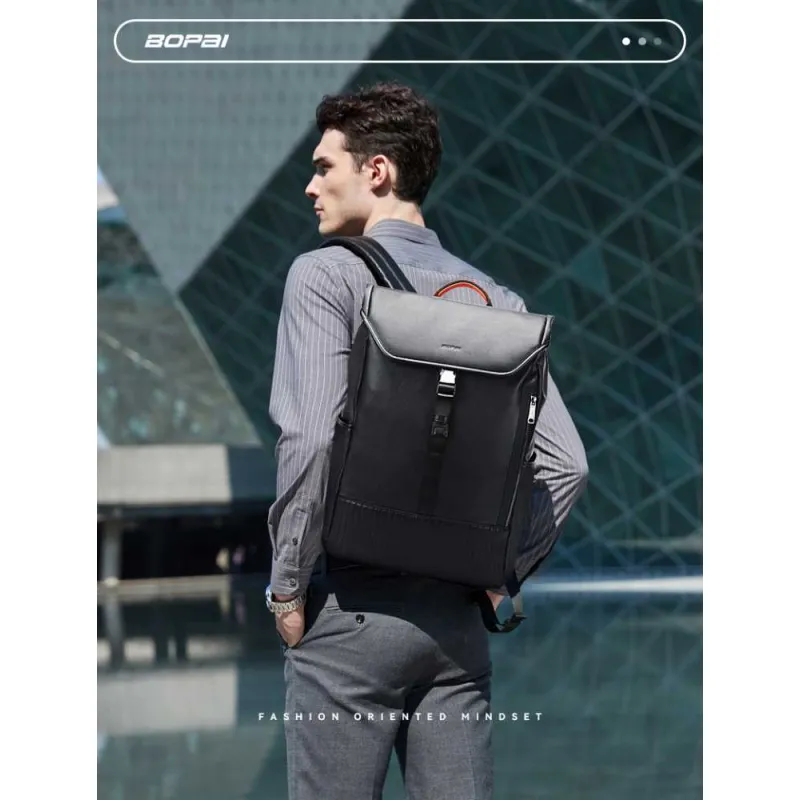 Δερμάτινο Σακίδιο 21L Laptop 15,6” Bopai 61-131481 μαύρο