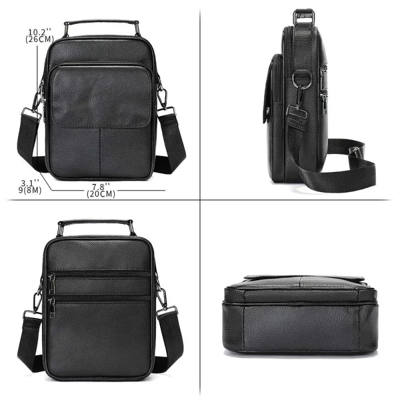 Τσαντάκι Ώμου Ανδρικό από Γνήσιο Δέρμα Cardinal 6102 black