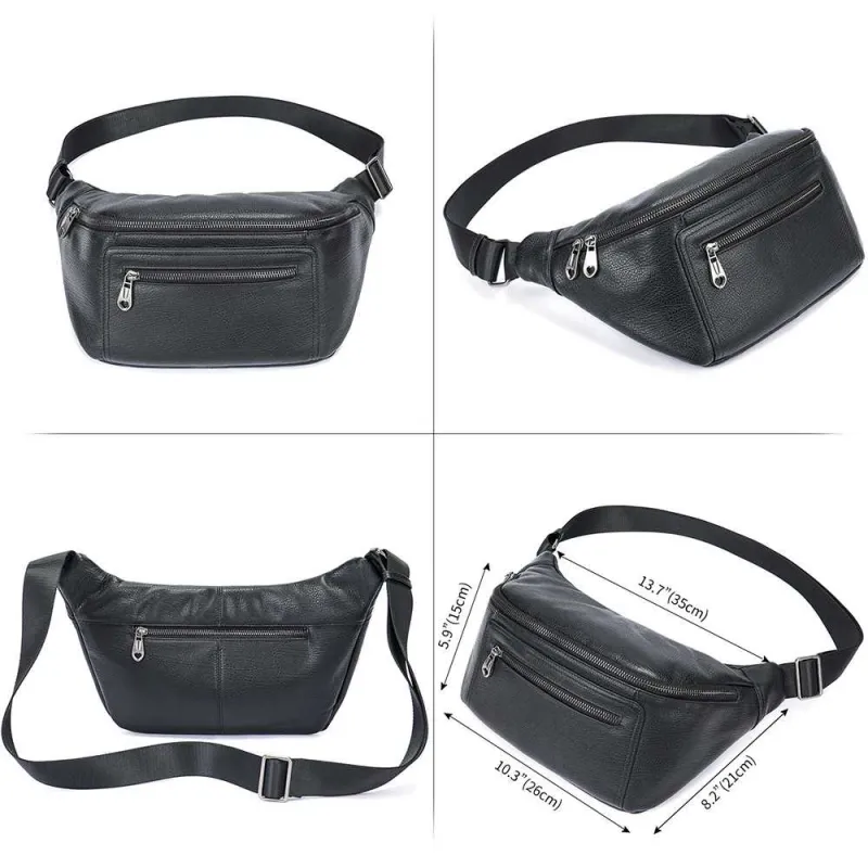 Ανδρικό Δερμάτινο Τσαντάκι Μέσης Cardinal 9141 black