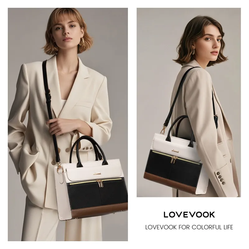 Τσάντα Χειρός & Χιαστί Lovevook 15,6'' WB4273 beige black brown