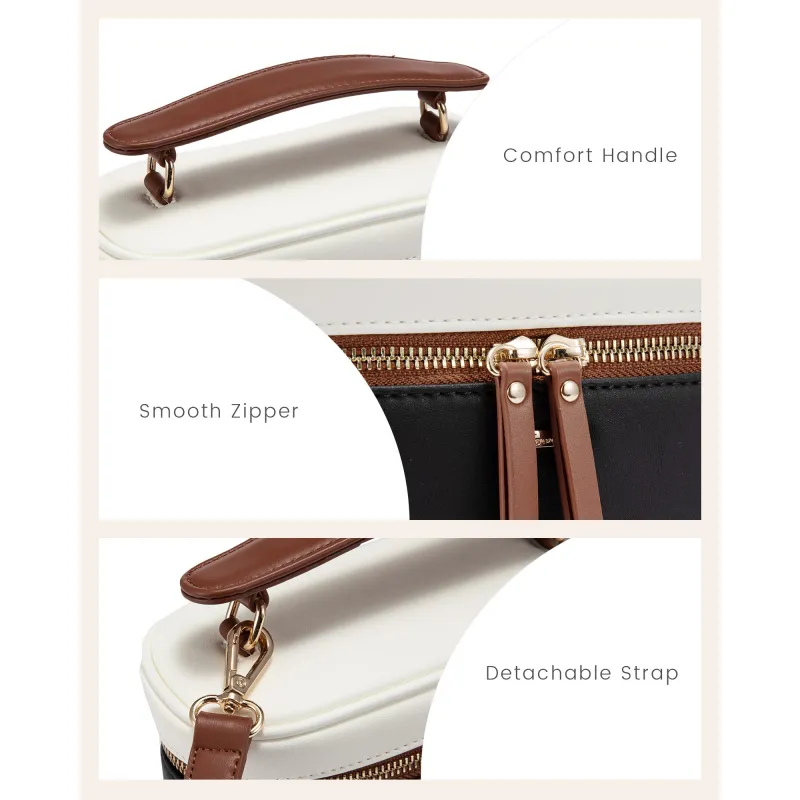 Τσαντάκι Χειρός Χιαστί Lovevook WB4311 beige black brown