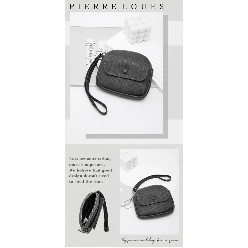Mini Πορτοφόλι Χειρός Pierre Loues PL967-16-A01 μαύρο
