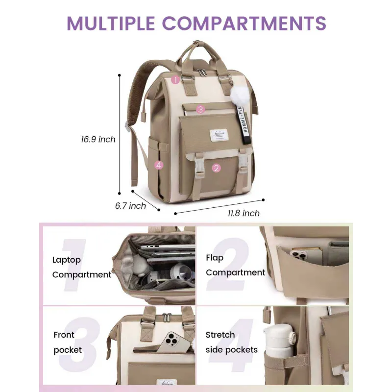 Γυναικείο Σακίδιο Επαγγελματικό Lovevook 15,6'' MB2119 beige/khaki