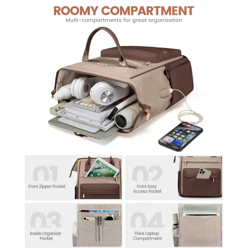 Γυναικείο Σακίδιο USB Lovevook 15,6'' MB2146 brown