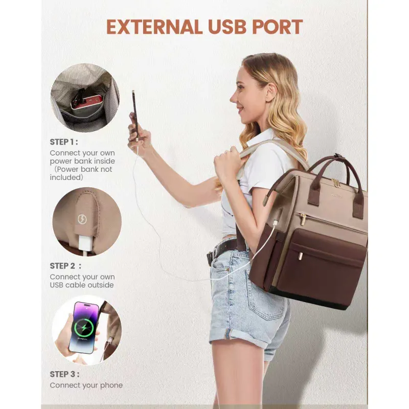 Γυναικείο Σακίδιο USB Lovevook 15,6'' MB2146 brown
