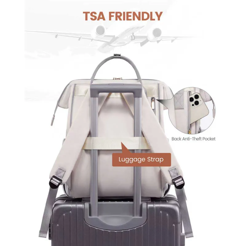 Γυναικείο Σακίδιο USB Lovevook 15,6'' MB2146 beige gray brown