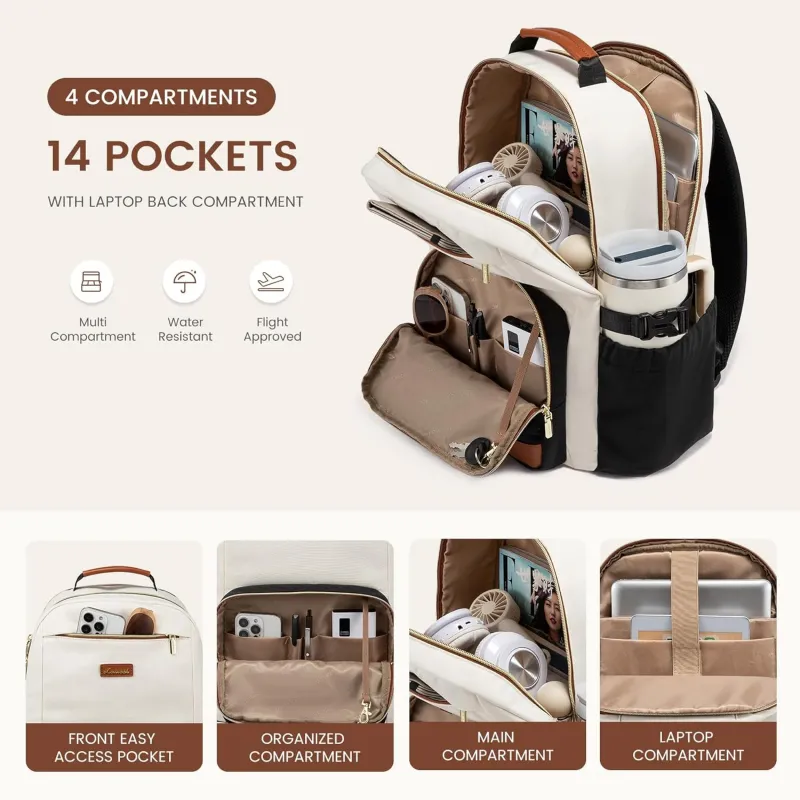 Σακίδιο Πλάτης Ταξιδίου Lovevook 15,6'' MB4230 beige black
