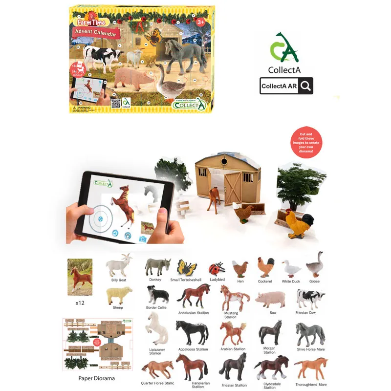 CollectA Ημερολόγιο Άλογα & Φάρμα με 12 κάρτες AR (84178)