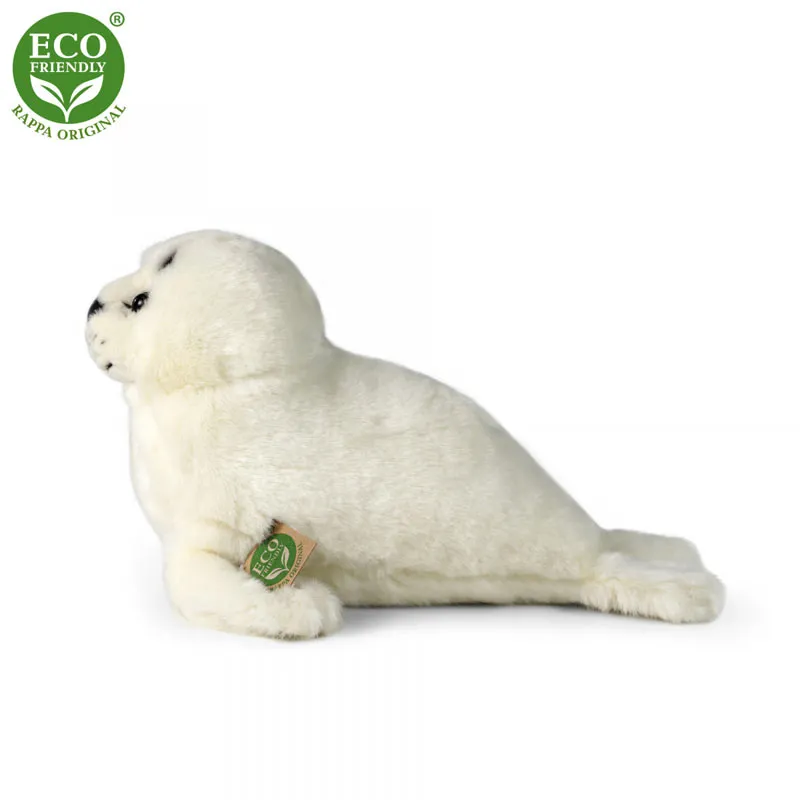 Rappa Λούτρινη Ασπρη Φώκια 30 εκ. Ξαπλωτή Eco-Friendly (602250)