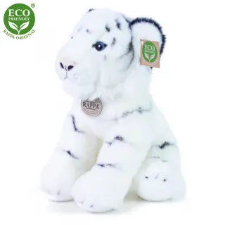 Rappa Λούτρινη Ασπρη Τίγρης 30 εκ. Καθιστή Eco-Friendly (942134)