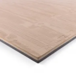 Δάπεδο Προστασίας Puzzle EVA 100x100x2,5 cm – Ξύλο / Μαύρο
