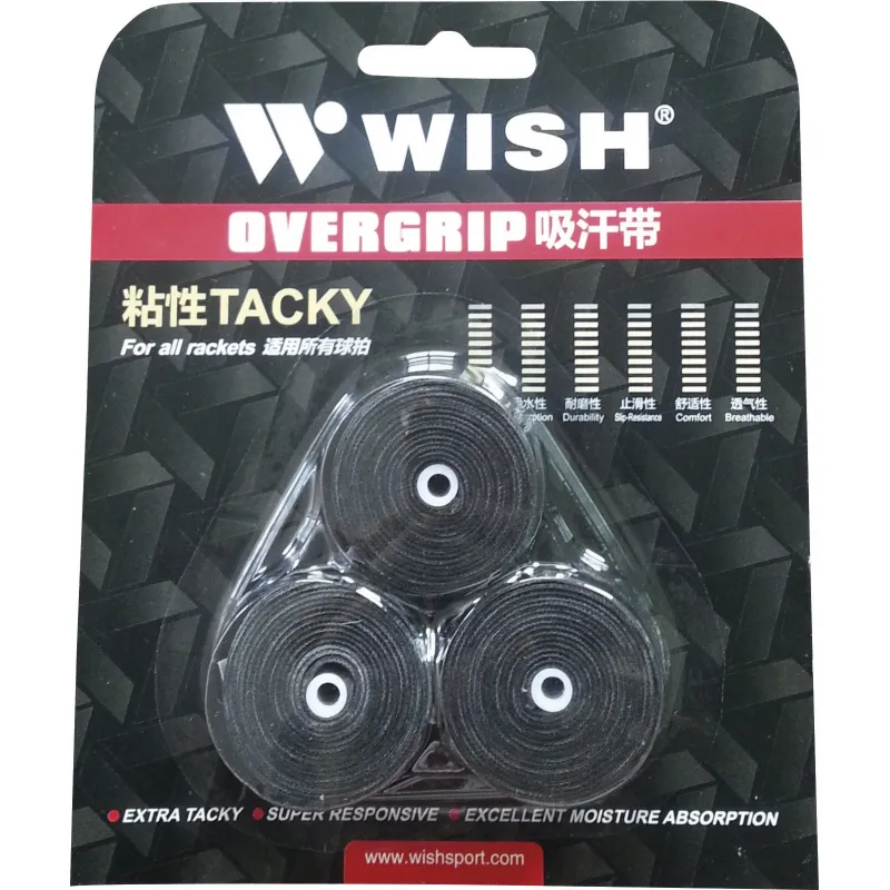 Wish Ταινία Λαβής Ρακετών Μαύρη Extra Overgrip - 42097 - Αξεσουάρ Τέννις