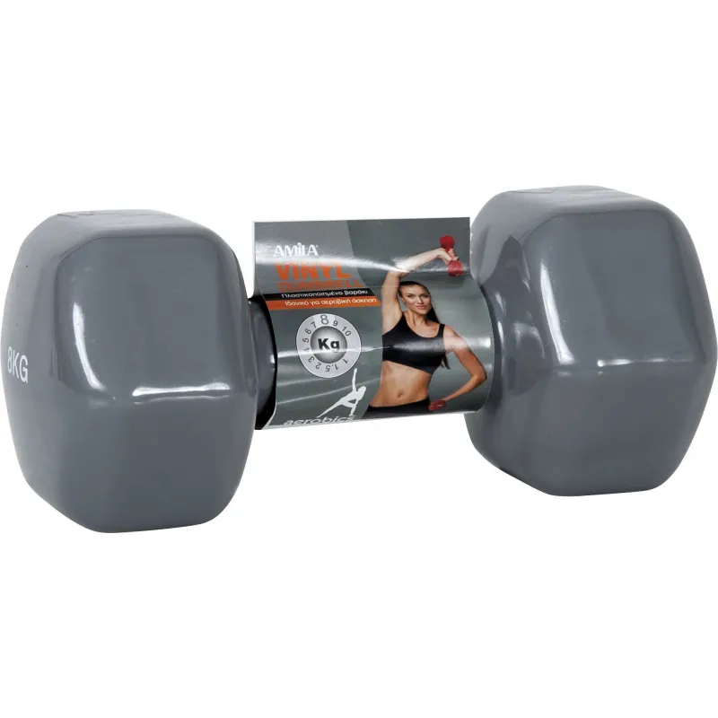 Amila  Vinyl Dumbbell 8Kg - 44122 - Βαράκια