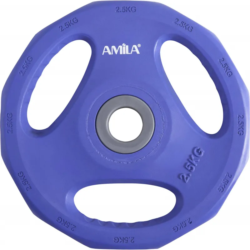 Amila Δίσκος με επένδυση λάστιχου. 2.50 kg Φ28 - 44415 - Δίσκοι Πλαστικοί-Δίσκοι Λάστιχο Χρωματιστοί
