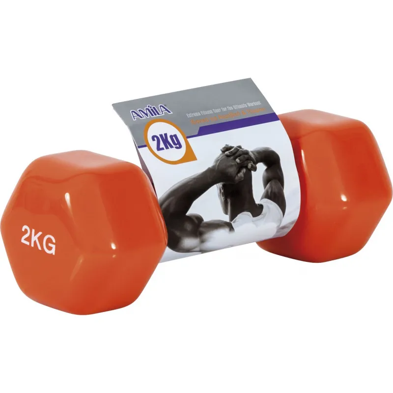 Amila  Vinyl Dumbbell 2Kg - 44492 - Βαράκια